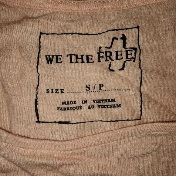 WE THE FREE Off-The-Shoulder Tee Pink Small - Picture 3 of 4